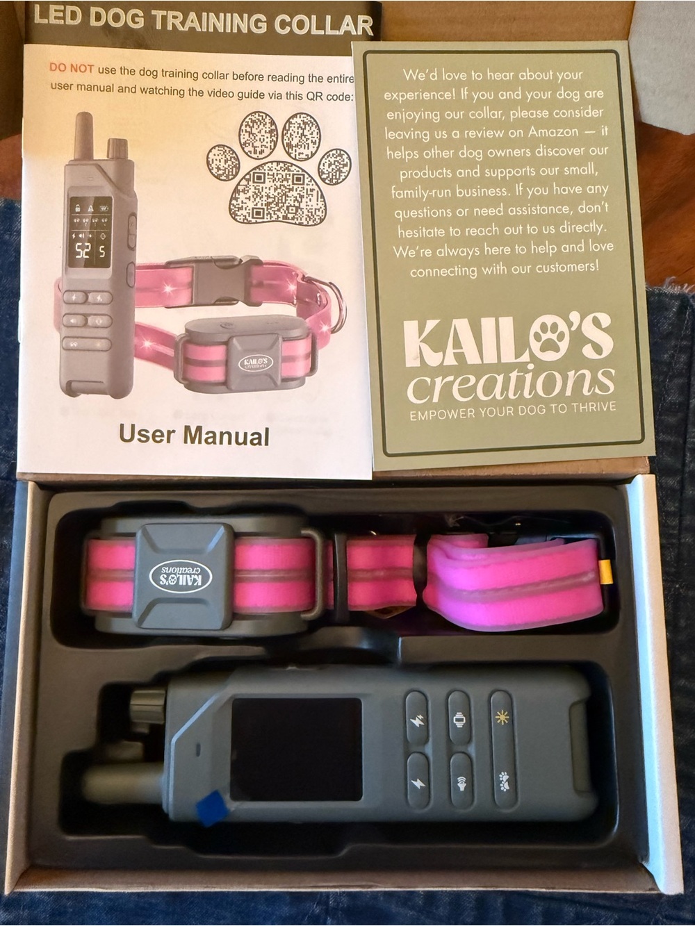 LED Dog Training Collar - Pink